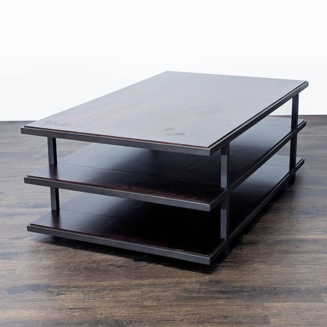 Modern Restoration Hardware Three Tier Coffee Table For Sale - Image 3 of 6