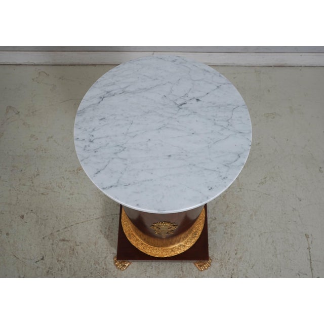 French Empire Bronze Mounted Marble Top Mahogany Pedestal For Sale - Image 4 of 12