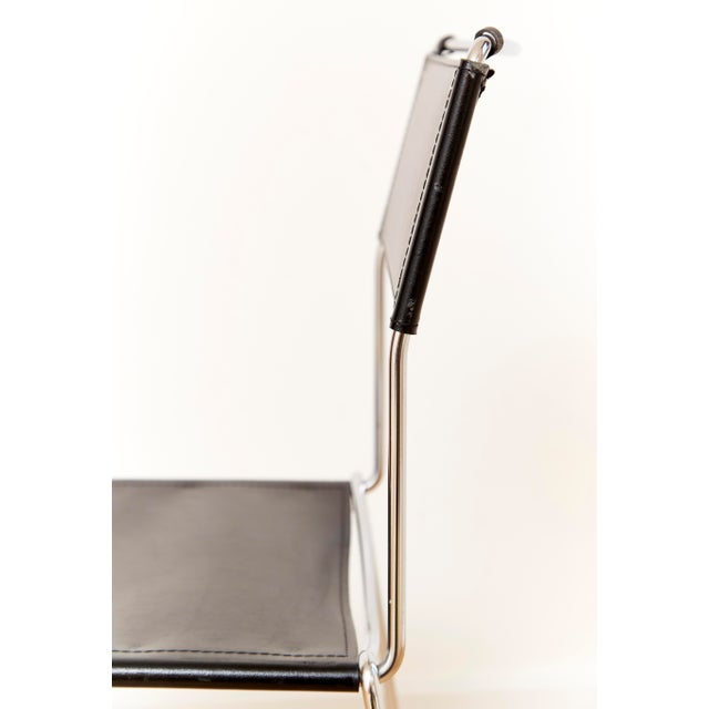 Metal Leather Dining Chairs by Giandomenico Belotti for Alias, 1980s, Set of 4 For Sale - Image 7 of 13