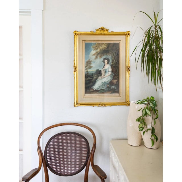 A color mezzotint engraving portrait of Thomas Gainsborough's 'Mrs. Richard Brinsley Sheridan' signed in pencil by the...