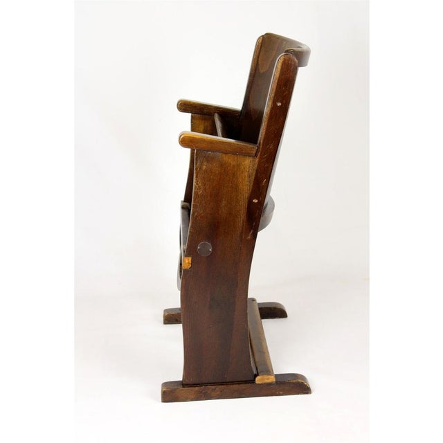 Mid-Century Modern Vintage Wooden Cinema Chair, 1940s For Sale - Image 3 of 12