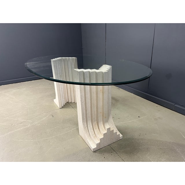 Ivory Vintage Travertine Dining Table in the style of Carlo Scarpa, 1970s For Sale - Image 8 of 13