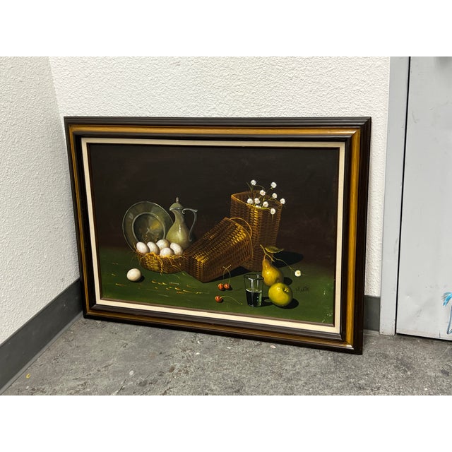 French Violette DeMazia Vintage Still Life Painting, Signed Martin For Sale - Image 3 of 12