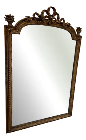 Louis XVI Style Mirror in Wood and Gilded Stucco, 1800s
