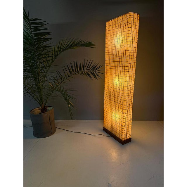 Mid-Century Fiberglass, Braided Rope and Wood Floor Lamp, France, 1970s For Sale - Image 6 of 18