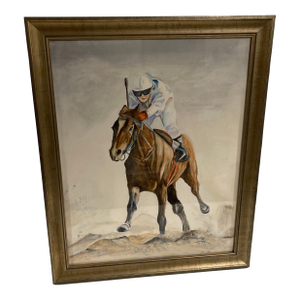 Original Watercolor Jockey Watercolor on Paper