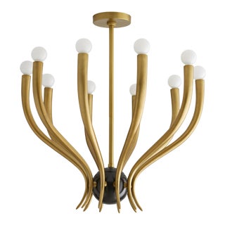 Arteriors Modern Antique Brass Finished Carlisle Chandelier For Sale