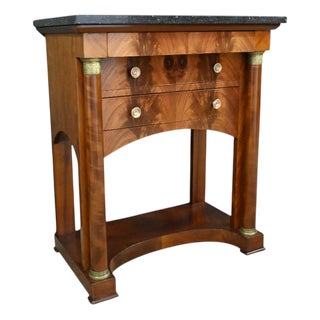 Small Empire Style Flamed Mahogany Chest of Drawers For Sale