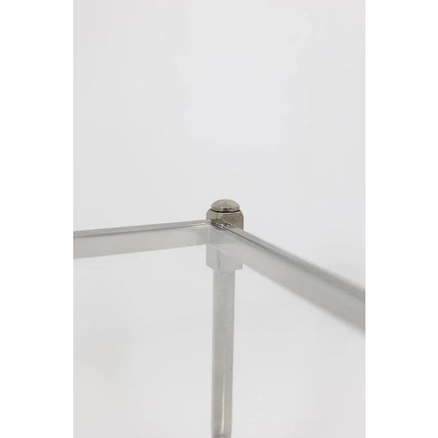 Nickel-Plated Steel & Glass Coffee Table, 1970s For Sale - Image 6 of 11