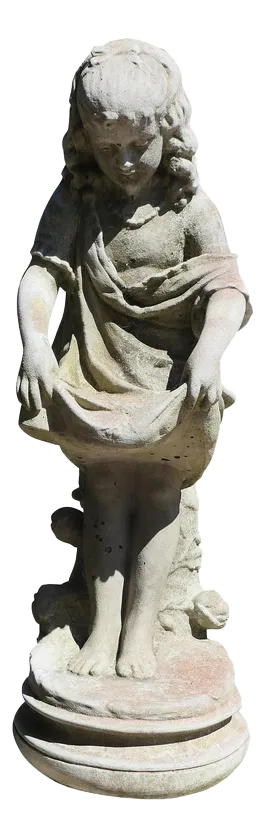 Stone Statue of a Girl Holding Out Her Apron, 1950