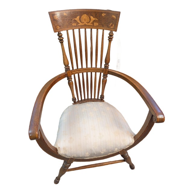 1930s Inlay Arm Chair For Sale