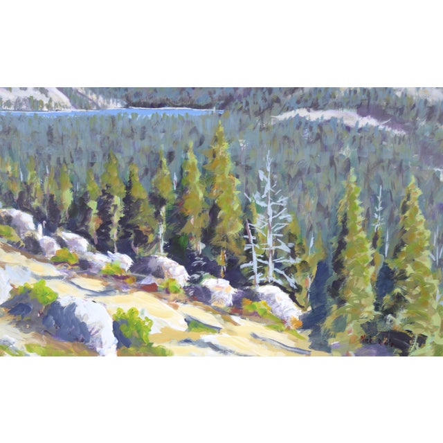 Mountain Lake - Plein Aire Landscape Acrylic on Board For Sale - Image 4 of 10