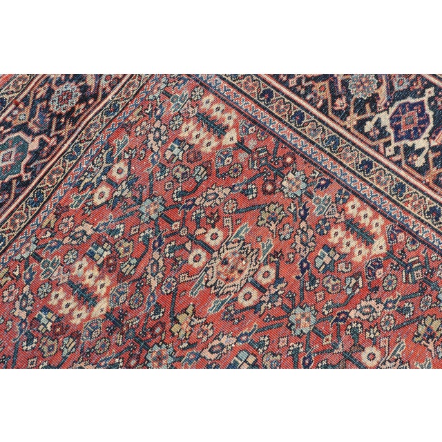 Antique Sultanabad Rug With Rich Red Field, Allover Design and Navy Blue Border 7'2 X 12'2 For Sale - Image 15 of 15