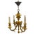 1900s Gilt Bronze Flowers Chandelier 4 Lights For Sale