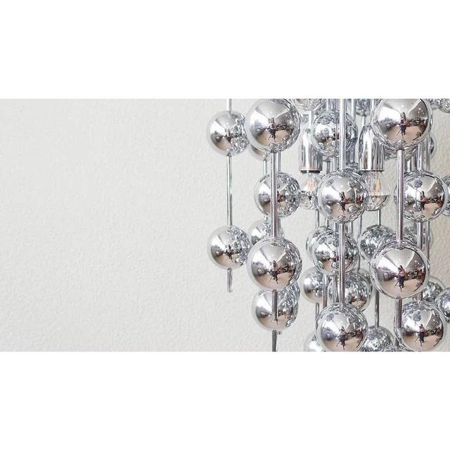 J. Luber Ag 1970s Space Age Chrome Cascade Chandelier by Verner Panton for J. Lüber Ag For Sale - Image 4 of 11