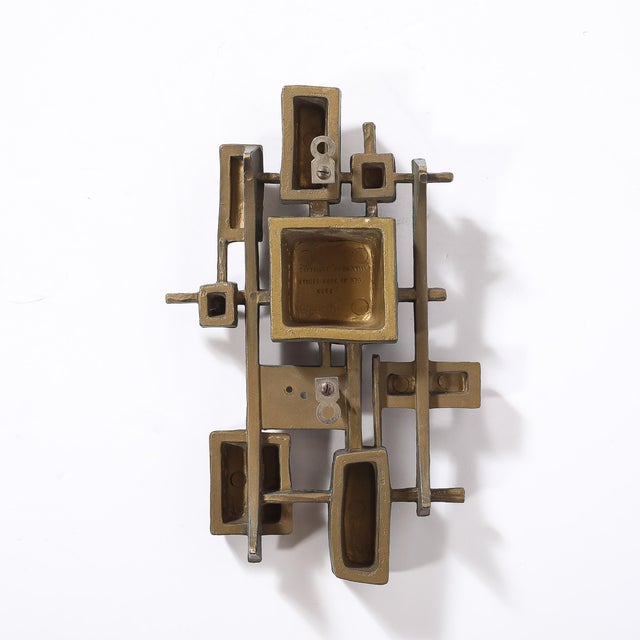 Mid-Century Brutalist Wall Sculptures in Textural Cubist Forms by Syroco For Sale - Image 11 of 12