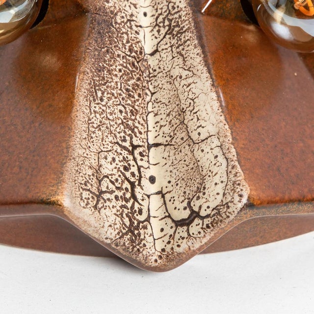 Ceramic German Caroussel Brown Ceramic Lamp from Pan, 1970s For Sale - Image 7 of 16