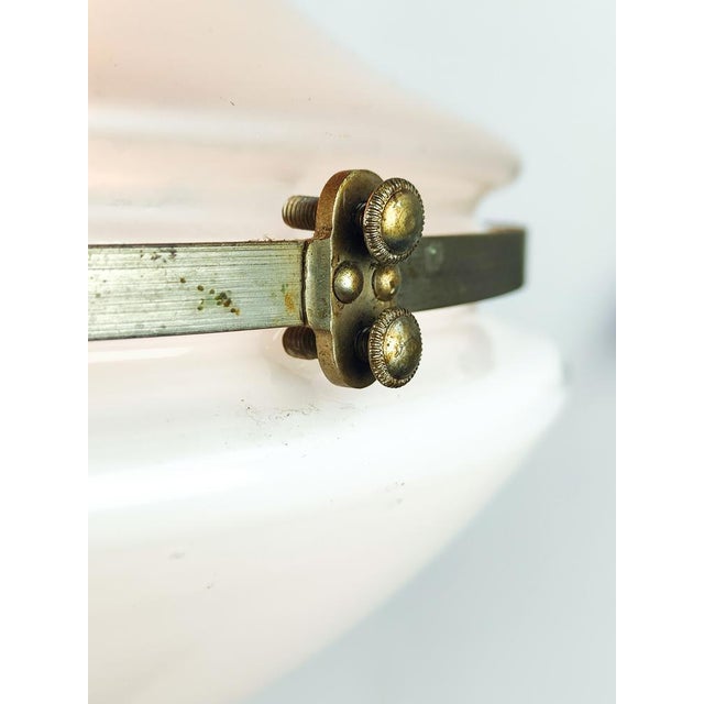 Glass Bauhaus Luzette Pendant Light in White Enamel by Peter Behrens for Siemens, 1920s For Sale - Image 7 of 9