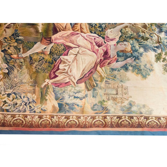 Green Early 20th Century French Tapestery Rug For Sale - Image 8 of 12