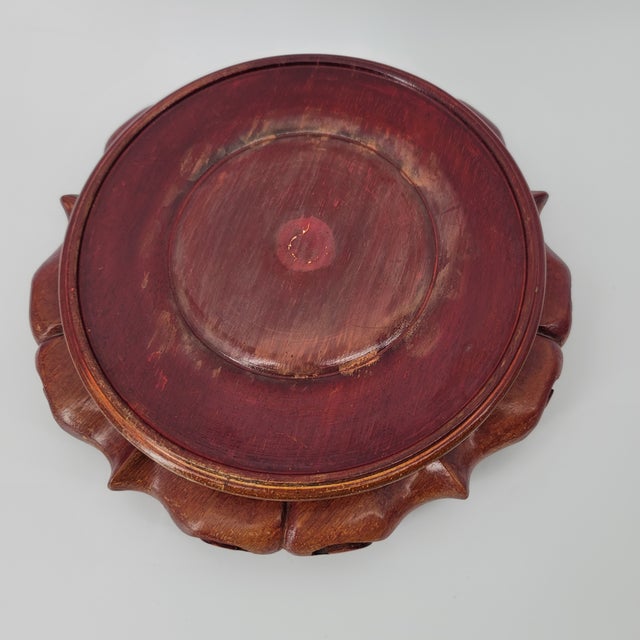 Mid-20th Century Blue and White Chinese Porcelain Ginger Jar With Lotus & Mandarin Duck Motif - 2 Pieces For Sale - Image 9 of 12