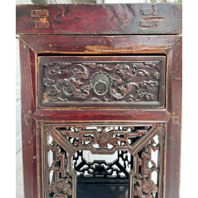 Antique Asian Carved Wood Altar Console Table For Sale In Los Angeles - Image 6 of 13
