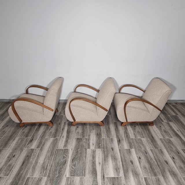 1940s Lounge Chairs by Jindrich Halabala, 1940s, Set of 3 For Sale - Image 5 of 18