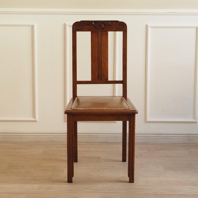 Art Nouveau Oak Chairs, 1890s, Set of 6 For Sale - Image 16 of 17