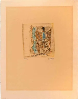 Louttre Bissière, Composition, Original Lithograph, Mid-20th-Century