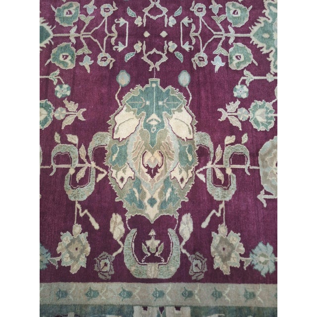 Late 20th Century Hand-Knotted Indian Agra Wool Rug, 14'3" × 11'4" For Sale In Los Angeles - Image 6 of 10