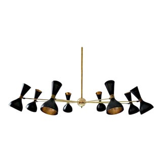 Mid Century Style Italian Brass Chandelier For Sale