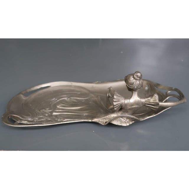 Art Nouveau Metal Jewelry Tray 1900 Art Nouveau Liberty Style Jugendstil. For Sale - Image 3 of 14