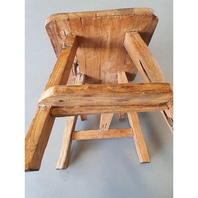 Brutalist Wabi Sabi Elm Dining Chairs and Table, Set of 6 For Sale - Image 9 of 14