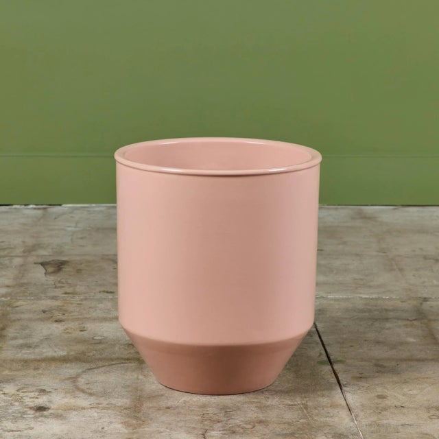 Architectural Pottery David Cressey Pink Glazed Bullet Planter for Architectural Pottery For Sale - Image 4 of 12