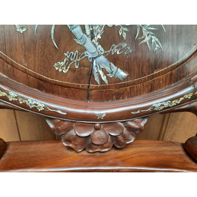 Vintage Arm Chairs With Mother of Pearl Inlay - a Pair For Sale In New York - Image 6 of 13
