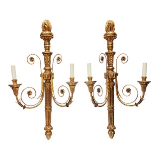 Vaughan Chillington George III Style Giltwood Wall Sconces-a Pair For Sale