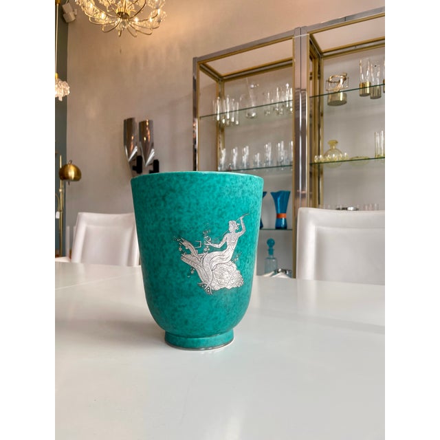 Ceramic Argenta Vase Wilhelm Kåge for Gustavsberg, 1950 For Sale - Image 9 of 13