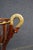 A pair of Hollywood Regency mahogany jardinières featuring carved swan-form handles with gilt accents, open slatted bowl-...