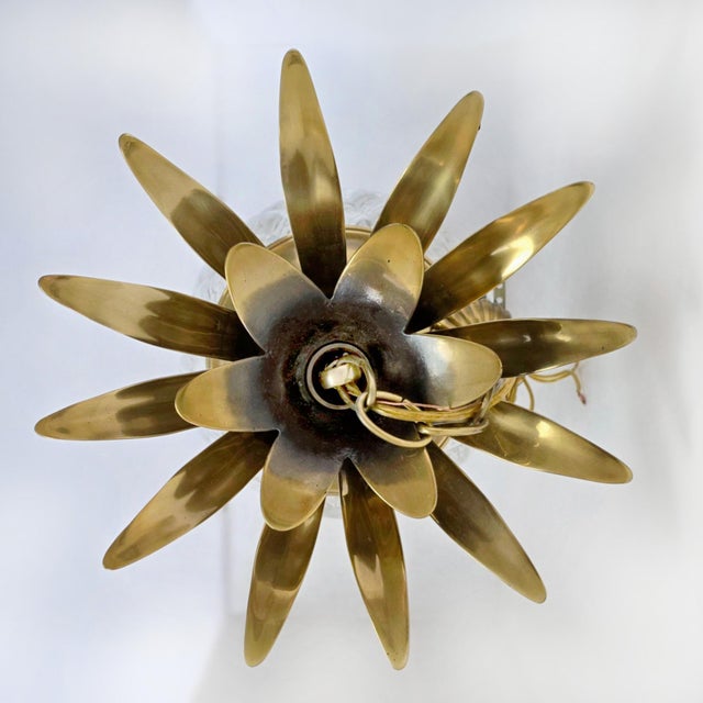 Brass Hinkley Plantation Hanging Pineapple Pendant Light – Solid Brass Fixture (Two Available) For Sale - Image 8 of 13