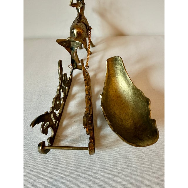 Vintage Brass Reindeer & Sleigh For Sale - Image 10 of 11