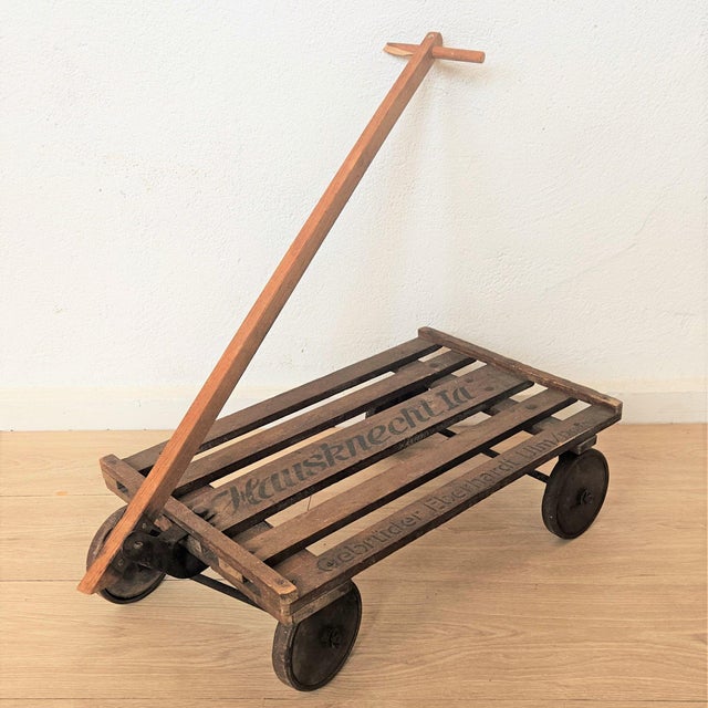 Wood Antique Wooden Handcart by Gebrüder Eberhardt Ulm, 1920s For Sale - Image 7 of 7
