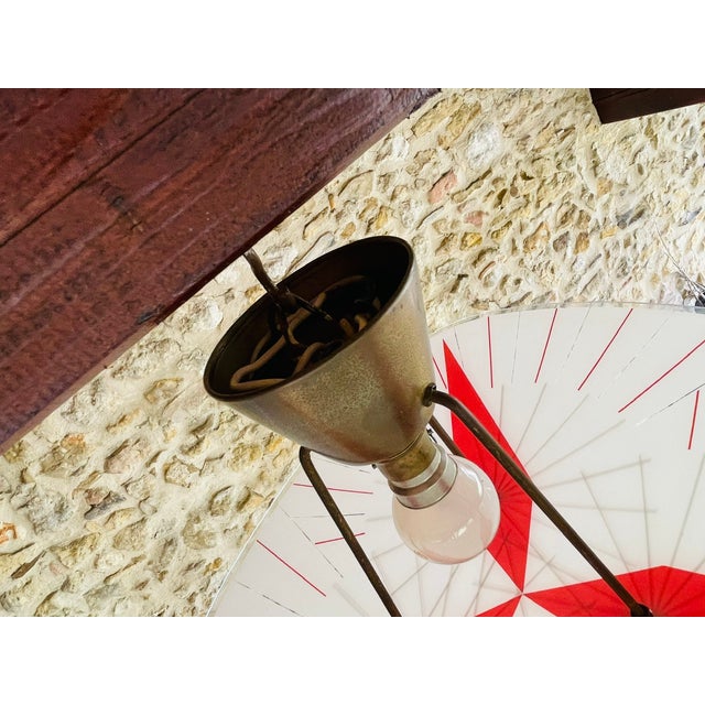 Mid-Century Modern Triangle Glass and Brass Ceiling Light, 1960s For Sale - Image 11 of 18