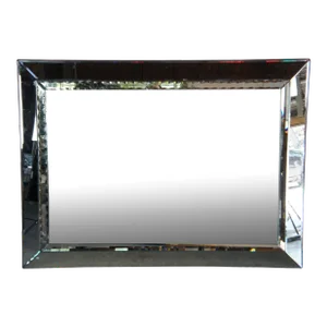 Large Vintage Venetian Style Beveled Glass Over Mantel Wall Hanging Mirror