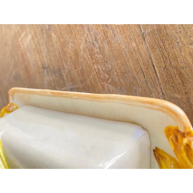 Ceramic Majolica Style Butter Dish, Portugal, 1970s For Sale - Image 6 of 11