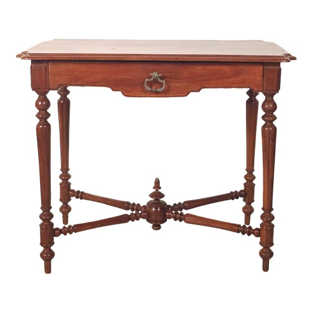 French Walnut Belle Époque One-Drawer Small Table, Circa 1900 For Sale