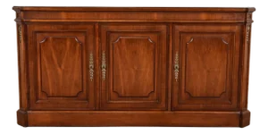Baker Furniture French Regency Louis XVI Carved Walnut Sideboard or Bar Cabinet, Circa 1960s