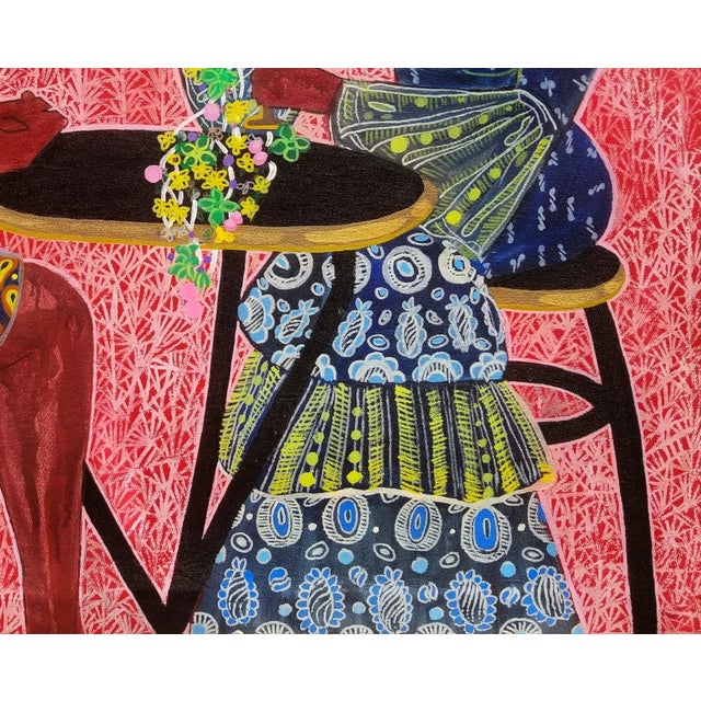 2020s The Confrontation 1 (Abeni and Yeye's Mirage of Peace), Acrylic on Canvas Painting For Sale - Image 5 of 5