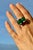 Beautiful silver ring by Elis Kauppi, with two round chrysphrase stones in an elevated setting. Playful and expressive....