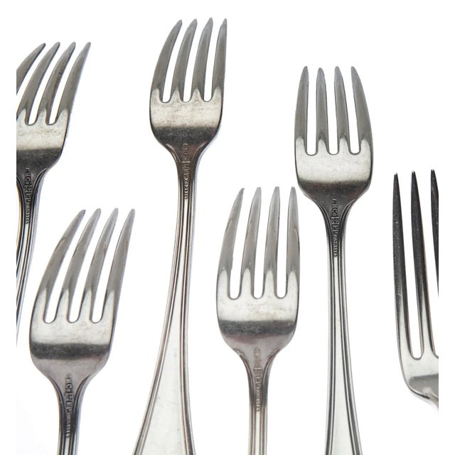 1914 Antique Gorham Silverplate Dinner Forks in Shelburne Pattern- Set of 13 For Sale - Image 9 of 11