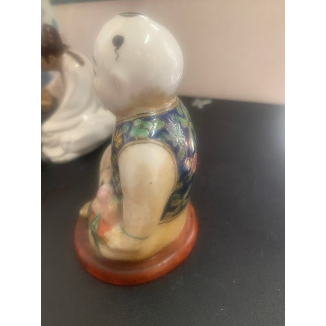 Mid 20th Century Early 20th Century Chinese Porcelain Figurine, 5 Inches Tall and 2 1/2 For Sale - Image 5 of 8