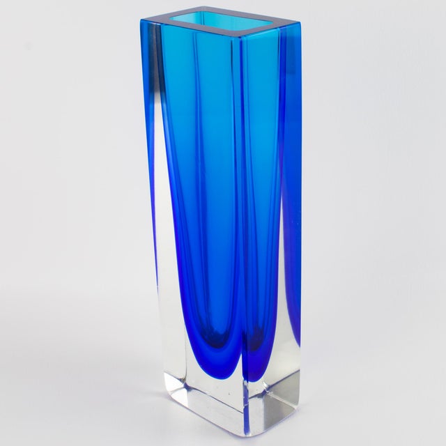 Flavio Poli Sommerso Murano Italian Art Glass Vase For Sale - Image 9 of 9